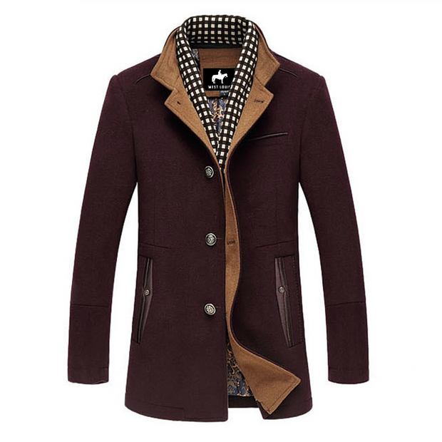 West Louis™ Splice Woolen Overcoat