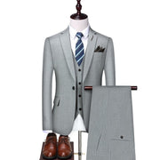 West Louis™ Classic Plaid High-end Business 3-Pieces Suit