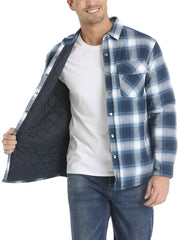 West Louis™ Autumn Cotton Quilted Lined Flannel Shirt Jacket