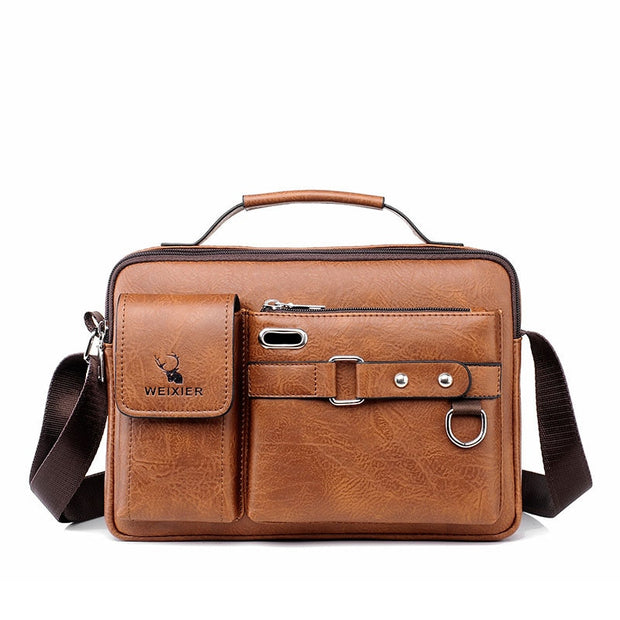 West Louis™ Men Leather Business-Men Briefcase