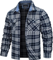 West Louis™ Button Down Cotton Plaid Flannel Lumberjack Shirt