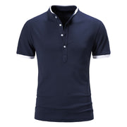 West Louis™ Cotton Short Sleeve Solid Color Polo Shirt