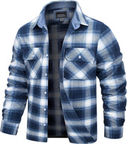 West Louis™ Button Down Cotton Plaid Flannel Lumberjack Shirt