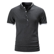 West Louis™ Cotton Short Sleeve Solid Color Polo Shirt