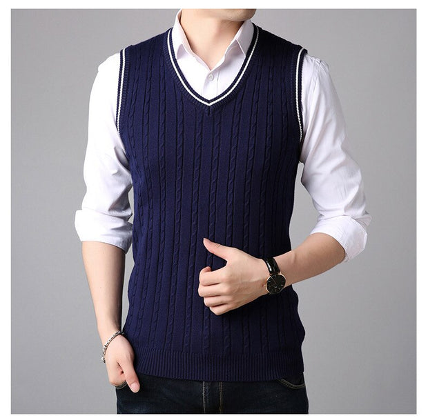 West Louis™ Casual Knitted V-Neck Elegant Sweater Vest