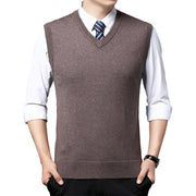 West Louis™ Brand Knitted Wool Sleeveless Vest Pullover Sweater
