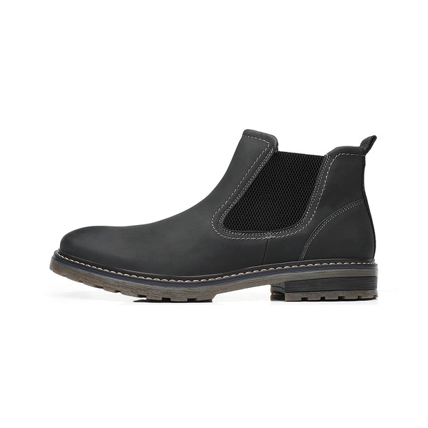 West Louis™ Handmade Leather Elastic Strap Business Chelsea Boots