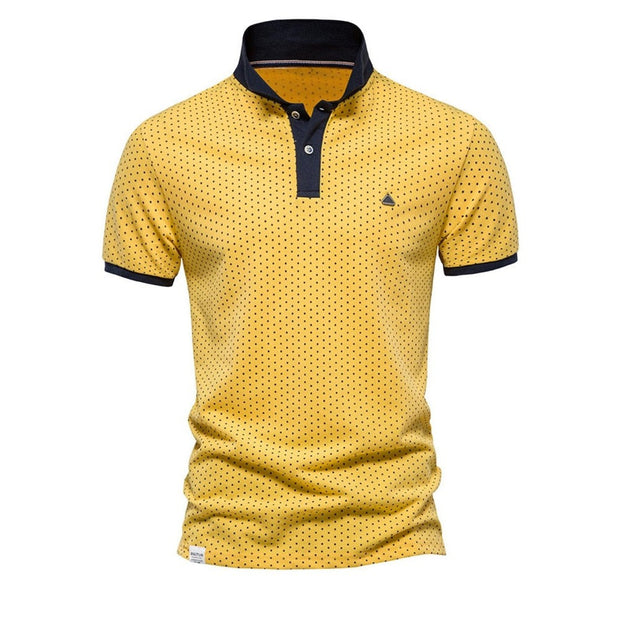 West Louis™ Summer Cotton Dots Business Polo Shirt