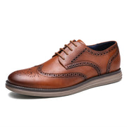 West Louis™ Genuine Leather Smart Business Brogue Dress Shoes