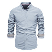 West Louis™ Brand Cotton Business Casual Oxford Dress Shirt