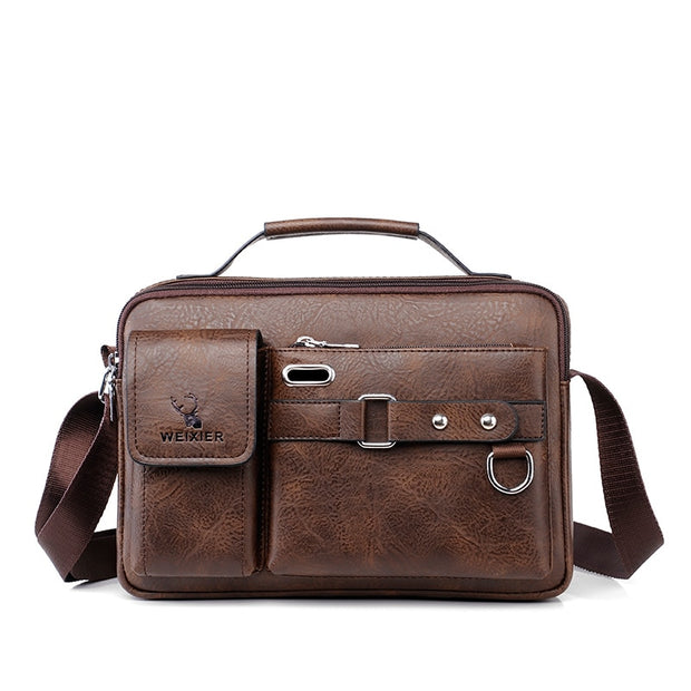 West Louis™ Men Leather Business-Men Briefcase