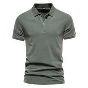 West Louis™ 100% Cotton Casual Short Sleeve Turndown Polo Shirt