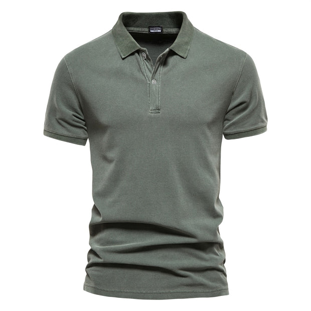 West Louis™ 100% Cotton Casual Short Sleeve Turndown Polo Shirt