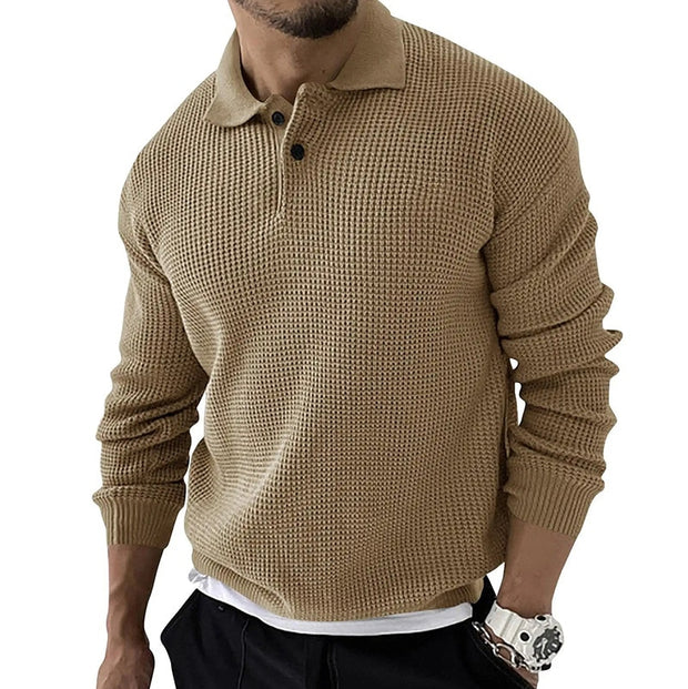 West Louis™ Knitted Lapel Casual Business Men Sweater