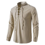 West Louis™ Casual Long Sleeve Button Loose Linen Henley Shirt