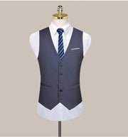 West Louis™ Formal Solid Color Business Office Suit Vest