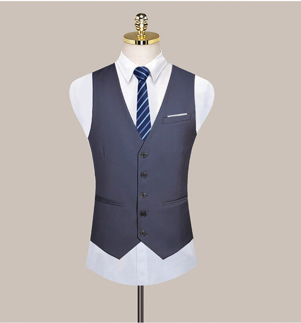 West Louis™ Formal Solid Color Business Office Suit Vest