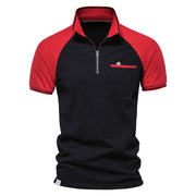 West Louis™ Men Cotton Front Pocket Business Style Polo Shirt