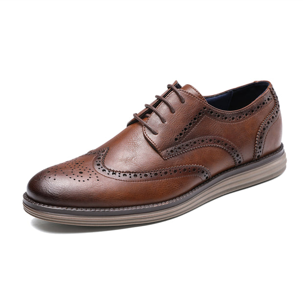 West Louis™ Genuine Leather Smart Business Brogue Dress Shoes