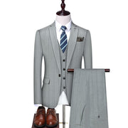 West Louis™ Classic Plaid High-end Business 3-Pieces Suit