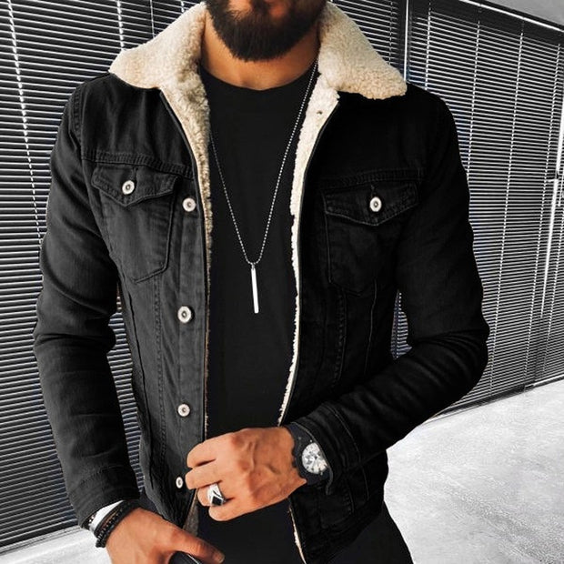 West Louis™ Motorcycle Style Cotton Padded Denim Jacket