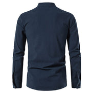 West Louis™ Casual Long Sleeve Button Loose Linen Henley Shirt