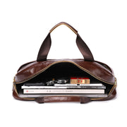 West Louis™ Shiny Cow Leather Business Men Briefcase