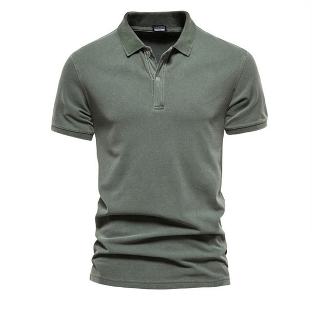 West Louis™ 100% Cotton Casual Short Sleeve Turndown Polo Shirt