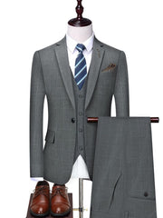 West Louis™ Classic Plaid High-end Business 3-Pieces Suit