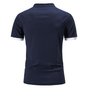 West Louis™ Cotton Short Sleeve Solid Color Polo Shirt