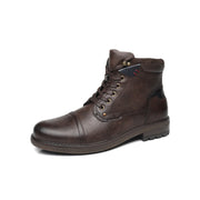 West Louis™ Designer Office Formal Round-Toe Leather Boots