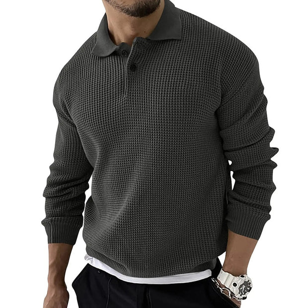 West Louis™ Knitted Lapel Casual Business Men Sweater