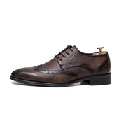 West Louis™ Men Retro Brogue Business Oxford Shoes
