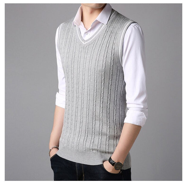 West Louis™ Casual Knitted V-Neck Elegant Sweater Vest