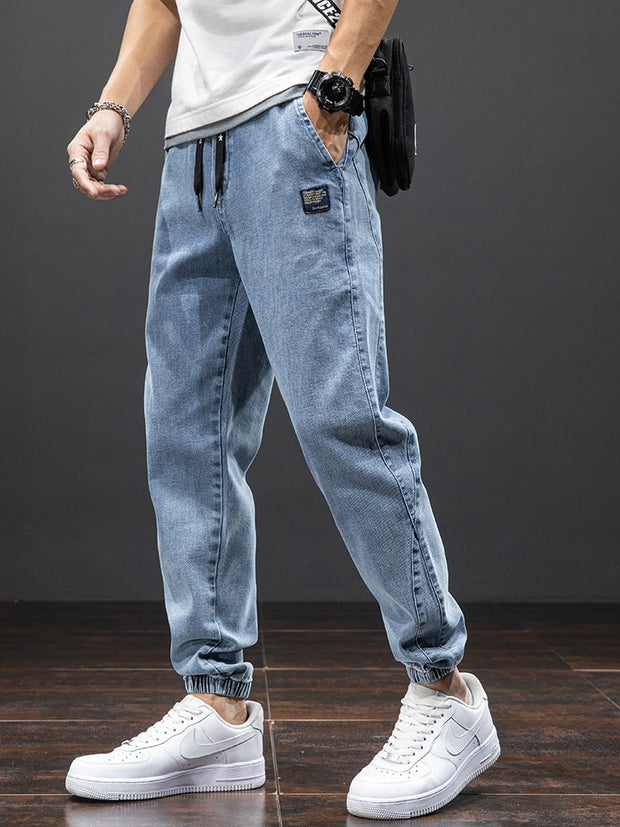 West Louis™ Men Streetwear Denim Jogger Pants