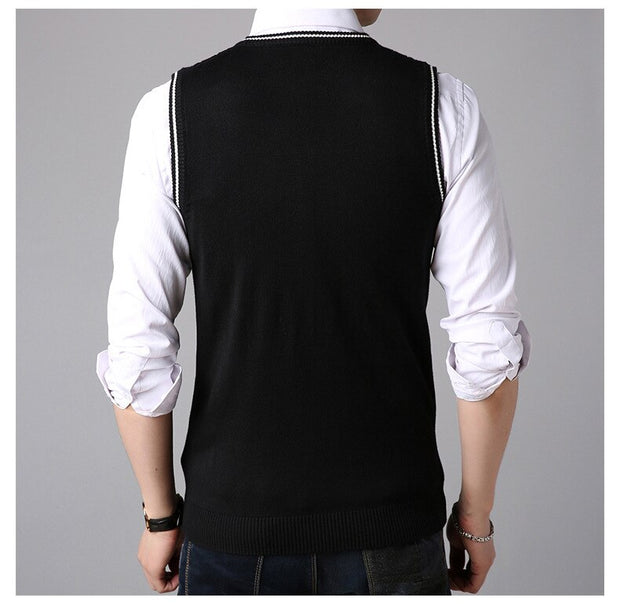 West Louis™ Casual Knitted V-Neck Elegant Sweater Vest