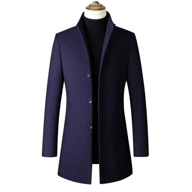 West Louis™ Warm Single-Breasted Woolen Business Style Overcoat