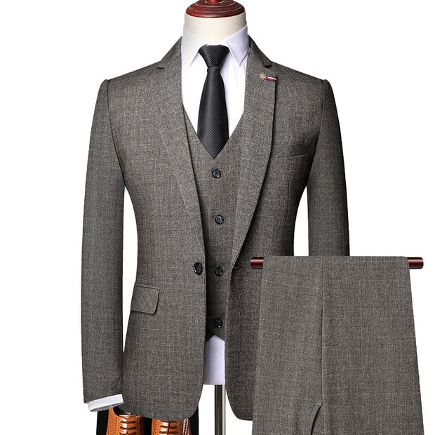West Louis™ Gentleman Classic Plaid Formal Business Slim 3-Piece Suit