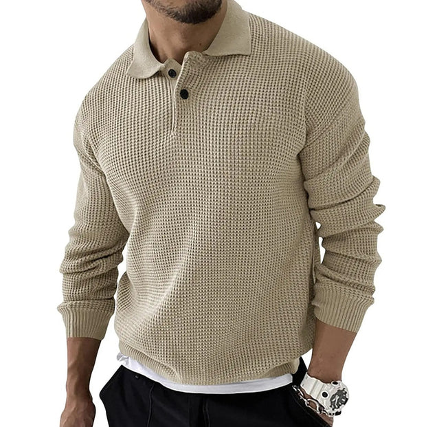 West Louis™ Knitted Lapel Casual Business Men Sweater