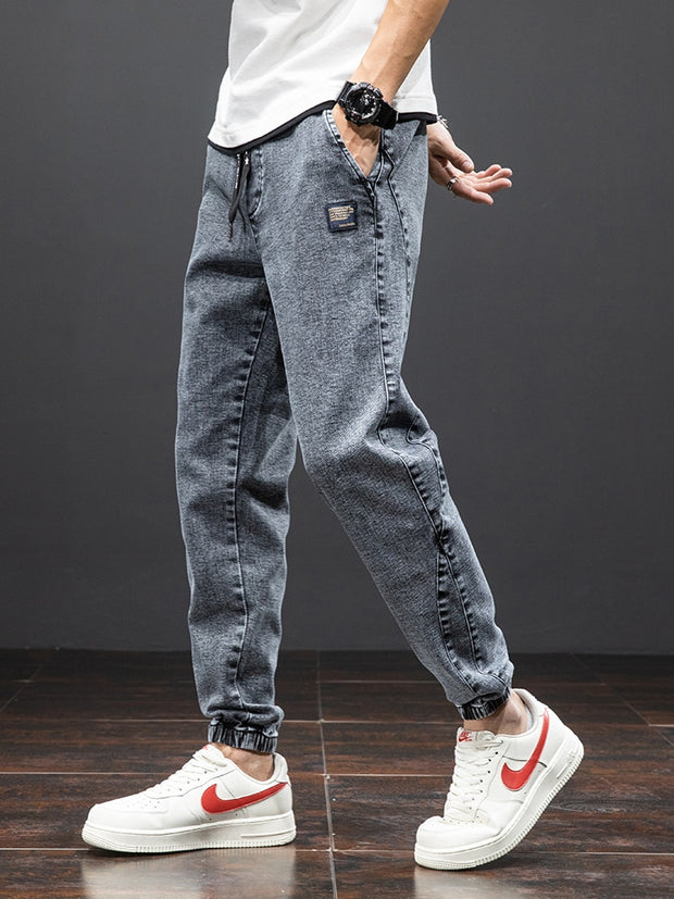 West Louis™ Men Streetwear Denim Jogger Pants