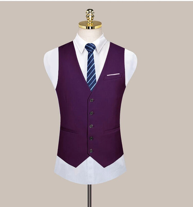 West Louis™ Formal Solid Color Business Office Suit Vest