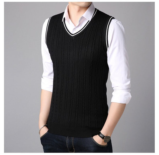 West Louis™ Casual Knitted V-Neck Elegant Sweater Vest