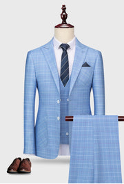 West Louis™ Designer Plaid Formal Elegant Tailored Suit