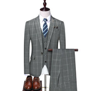 West Louis™ Classic Plaid High-end Business 3-Pieces Suit