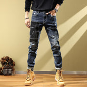West Louis™ Fashion Handsome Personality Retro Patchwork Jeans