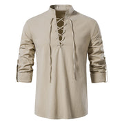 West Louis™ Casual Long Sleeve Button Loose Linen Henley Shirt