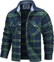 West Louis™ Button Down Cotton Plaid Flannel Lumberjack Shirt