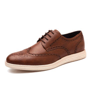 West Louis™ Genuine Leather Brogue Business Style Elegant Shoes