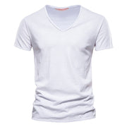 West Louis™ Brand Quality 100% Cotton V-Neck T-shirt