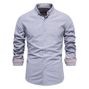 West Louis™ Brand Cotton Business Casual Oxford Dress Shirt